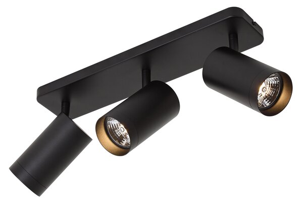 Nowoczesna lampa sufitowa czarna 3-punktowa GU10 70mm - Jeana Luxe