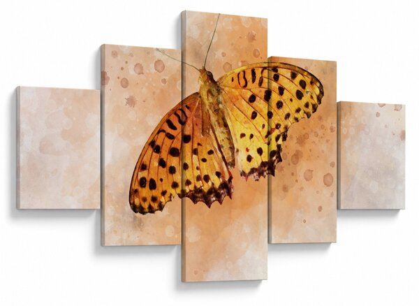 Obraz - Pomarańczowy motyl, akwarela (125x70 cm)