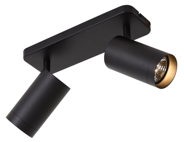 Nowoczesna lampa sufitowa czarna 2-punktowa GU10 70mm - Jeana Luxe