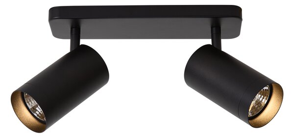 Nowoczesna lampa sufitowa czarna 2-punktowa GU10 70mm - Jeana Luxe