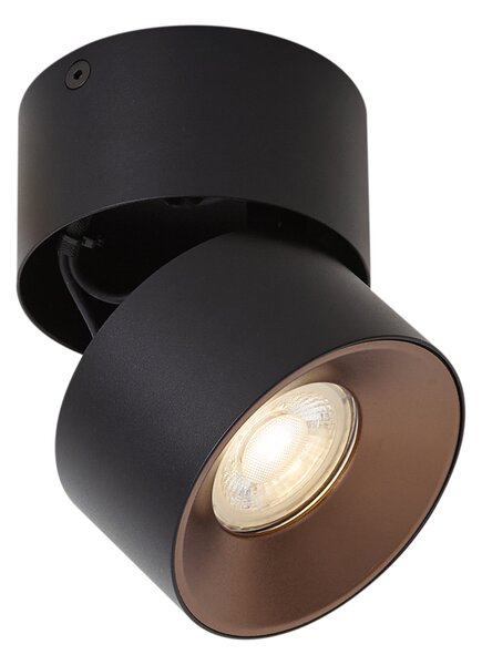 Nowoczesny reflektor natynkowy czarny GU10 50mm uchylny - Echo