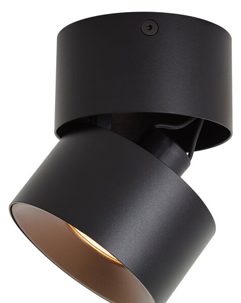 Nowoczesny reflektor natynkowy czarny GU10 50mm uchylny - Echo