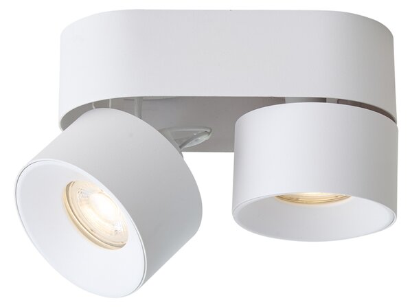 Nowoczesny reflektor natynkowy biały GU10 50mm 2-punktowy uchylny - Echo