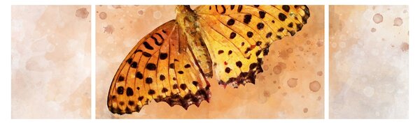 Obraz - Pomarańczowy motyl, akwarela (170x50 cm)