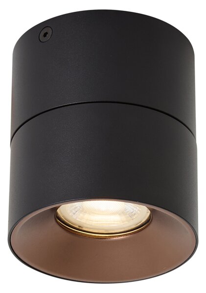 Nowoczesny reflektor natynkowy czarny GU10 50mm uchylny - Echo