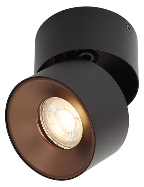 Nowoczesny reflektor natynkowy czarny GU10 50mm uchylny - Echo