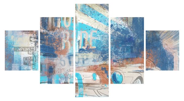 Obraz - Urodzony, by jeździć, niebieskie odcienie (125x70 cm)