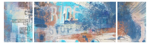 Obraz - Urodzony, by jeździć, niebieskie odcienie (170x50 cm)