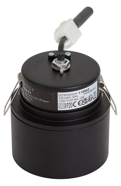 Nowoczesne oczko wpuszczane czarne GU10 50mm - Echo