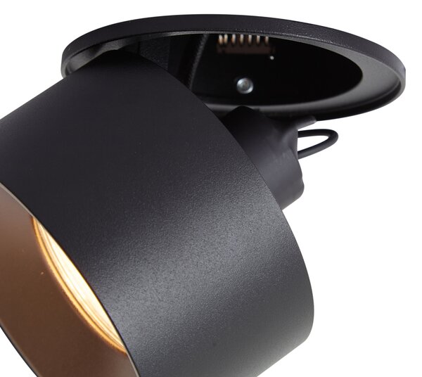 Nowoczesne oczko wpuszczane czarne GU10 50mm - Echo