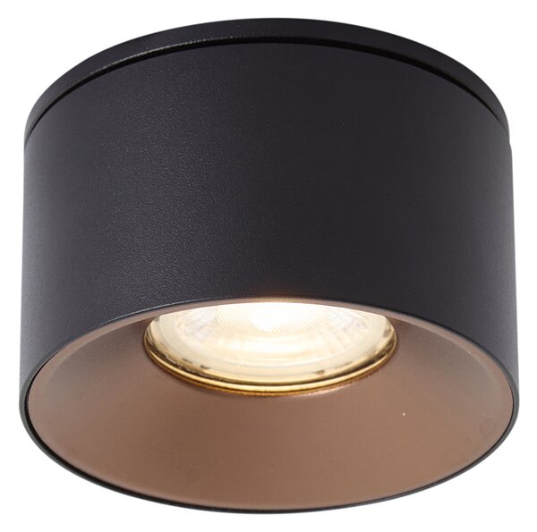 Nowoczesne oczko wpuszczane czarne GU10 50mm - Echo