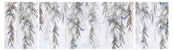 Obraz - Gałązki wierzby z motylami (170x50 cm)