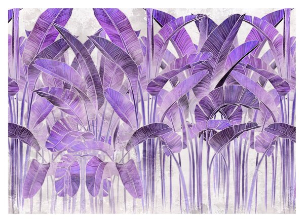 Obraz - Fioletowe liście w gipsie (70x50 cm)