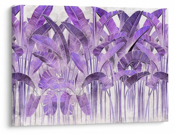 Obraz - Fioletowe liście w gipsie (70x50 cm)