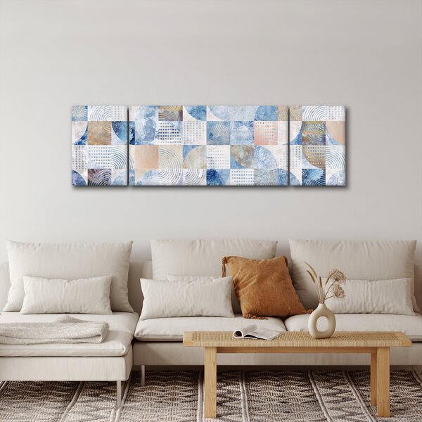 Obraz - Geometryczne kształty na ścianie (170x50 cm)