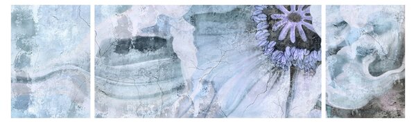 Obraz - Kwiatowy fresk na ceglanej ścianie (170x50 cm)