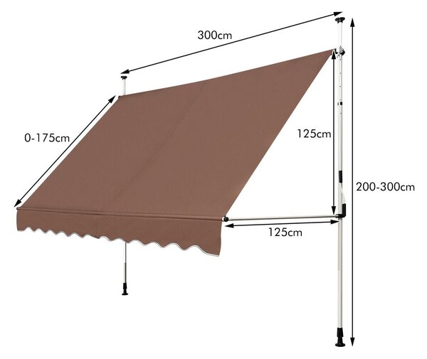 Markiza zaciskowa o szerokości 300 cm