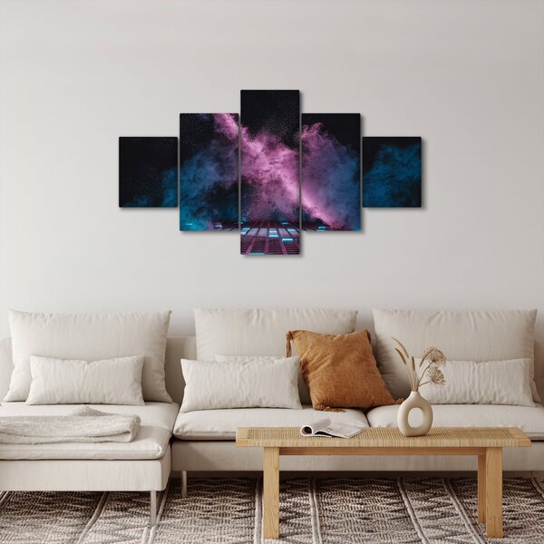 Obraz - Różowo - niebieski dym (125x70 cm)