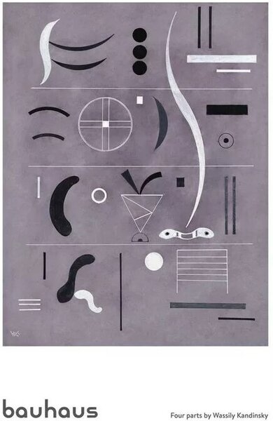 Plakat, Obraz Wassily Kandinsky - Bauhaus Four Parts, (91.5 x 61 cm)