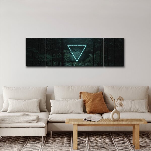 Obraz - Neonowy trójkąt w dżungli (170x50 cm)