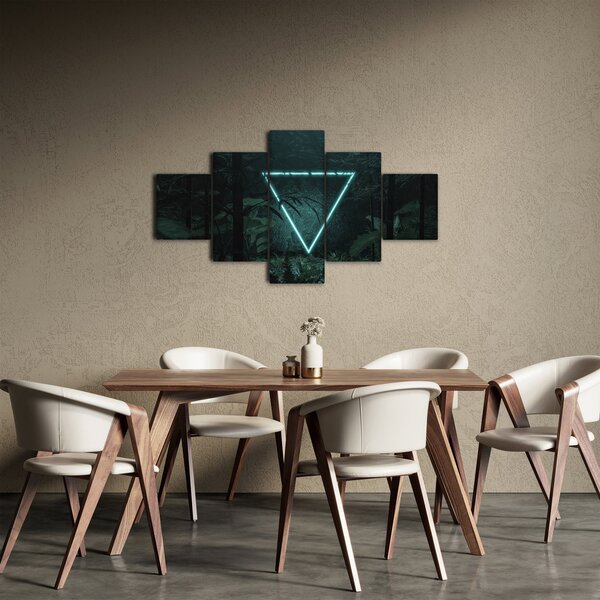Obraz - Neonowy trójkąt w dżungli (125x70 cm)