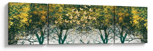 Obraz - Jelenie w zielonym lesie (170x50 cm)