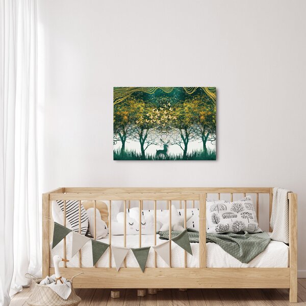 Obraz - Jelenie w zielonym lesie (70x50 cm)