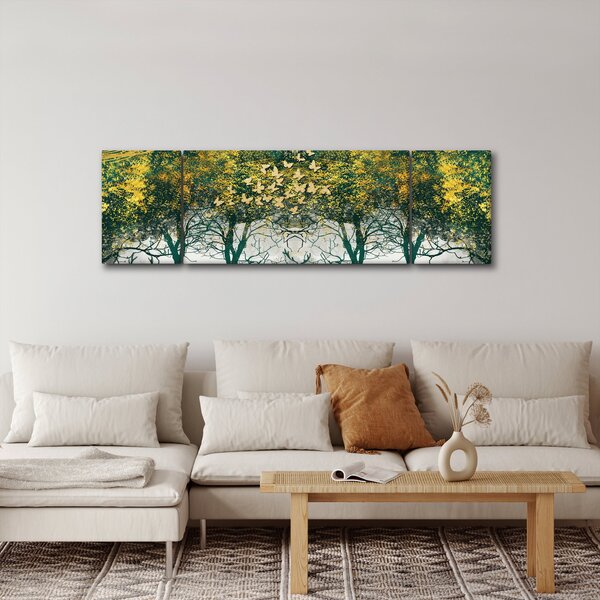 Obraz - Jelenie w zielonym lesie (170x50 cm)