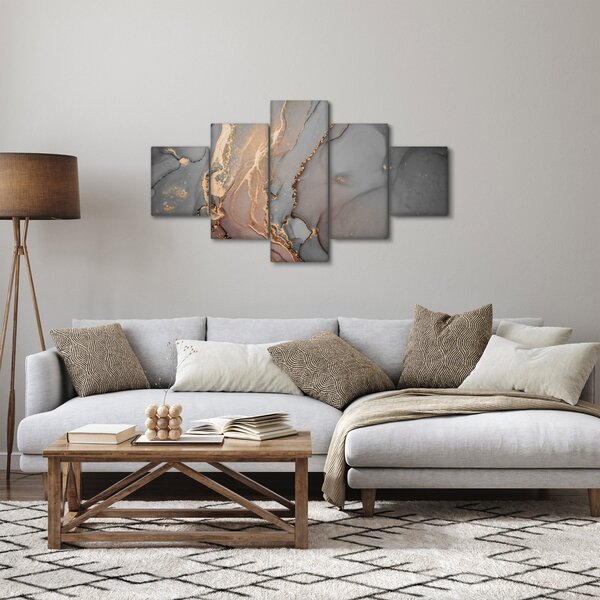 Obraz - Szaro - złoty marmur (125x70 cm)