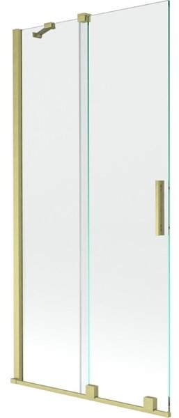 Mexen Velar parawan nawannowy 2-skrzydłowy rozsuwany 95 x 150 cm, transparent, złoty szczotkowany - 896-095-000-01-55