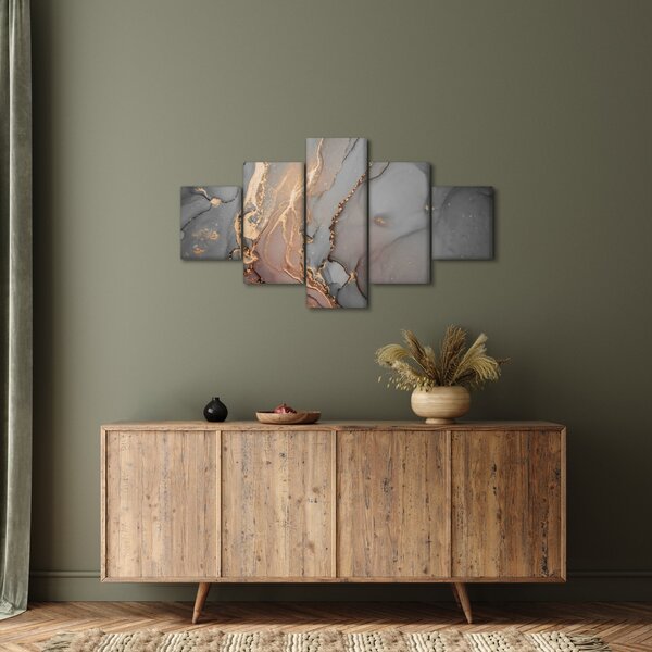 Obraz - Szaro - złoty marmur (125x70 cm)