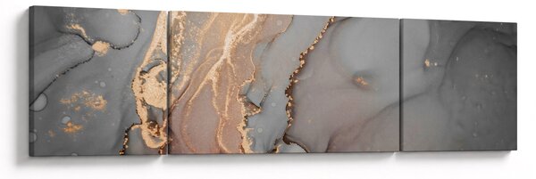 Obraz - Szaro - złoty marmur (170x50 cm)