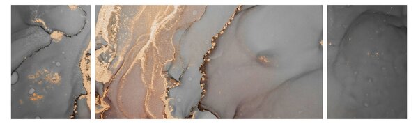Obraz - Szaro - złoty marmur (170x50 cm)