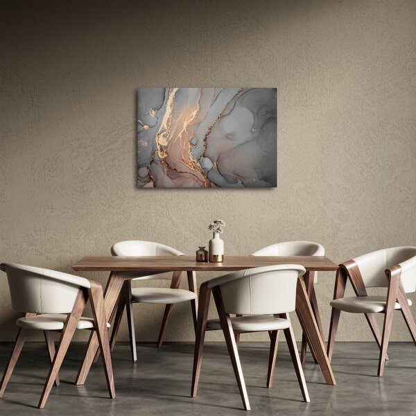 Obraz - Szaro - złoty marmur (70x50 cm)