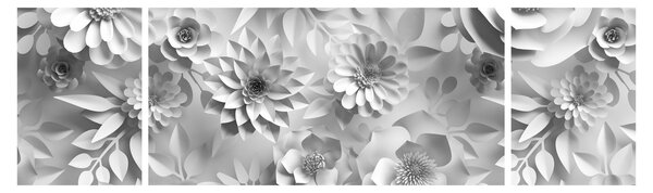 Obraz - Białe kwiaty (170x50 cm)