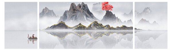 Obraz - Góry we mgle (170x50 cm)