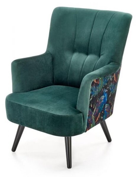 Fotel do salonu PAGONI VELVET ciemnozielony