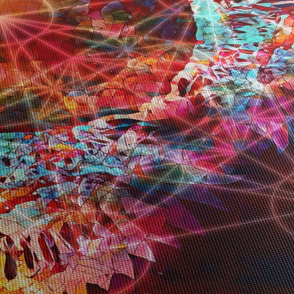 Obraz - Merkaba ze skrzydłami, abstrakcja (z zegarem) (90x30 cm)