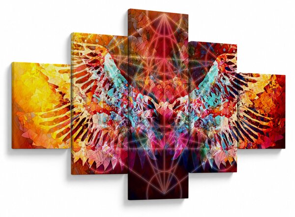 Obraz - Merkaba ze skrzydłami, abstrakcja (125x70 cm)