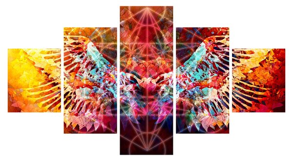 Obraz - Merkaba ze skrzydłami, abstrakcja (125x70 cm)