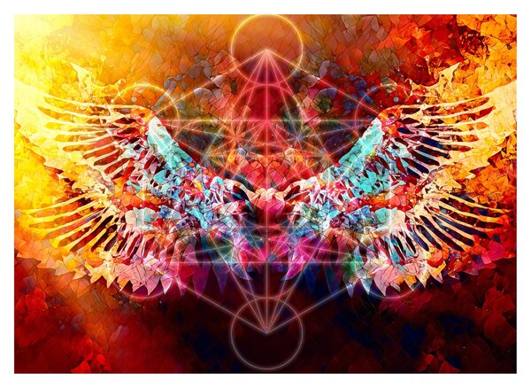 Obraz - Merkaba ze skrzydłami, abstrakcja (70x50 cm)