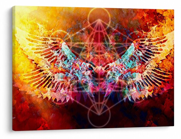 Obraz - Merkaba ze skrzydłami, abstrakcja (70x50 cm)