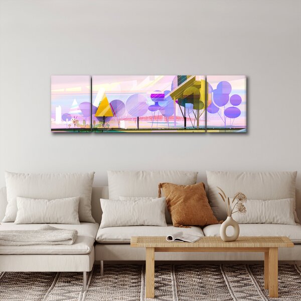 Obraz - Abstrakcja, krajobraz (170x50 cm)