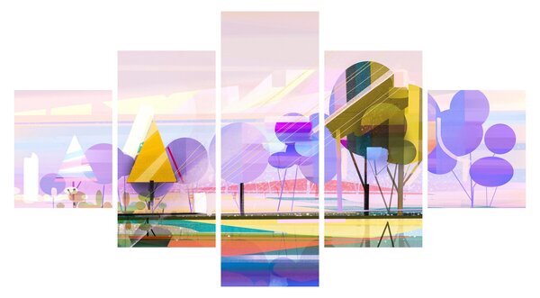 Obraz - Abstrakcja, krajobraz (125x70 cm)