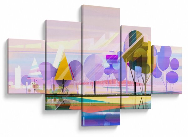 Obraz - Abstrakcja, krajobraz (125x70 cm)