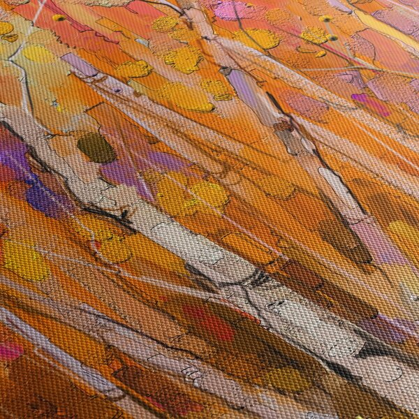 Obraz - Jesienny las (z zegarem) (90x30 cm)