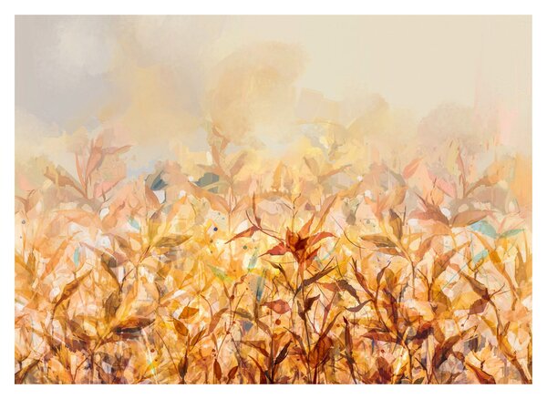 Obraz - Liście w jesiennych kolorach, obraz olejny (70x50 cm)