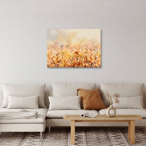 Obraz - Liście w jesiennych kolorach, obraz olejny (70x50 cm)