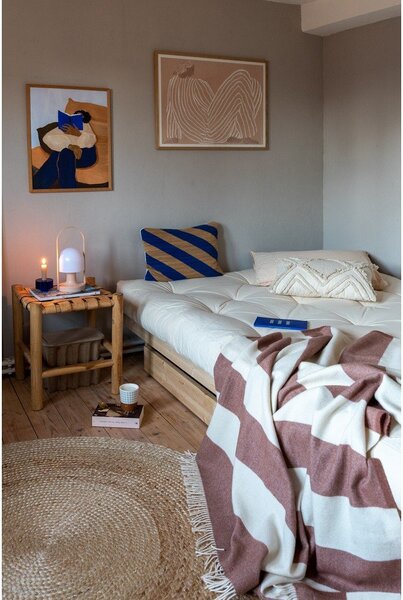 Naturalne łóżko z litego drewna sosnowego ze schowkiem i stelażem 90x200 cm Kanso – Karup Design