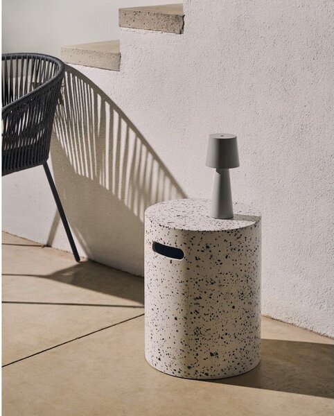 Biały betonowy stolik Kave Home Jenell, ⌀ 35 cm